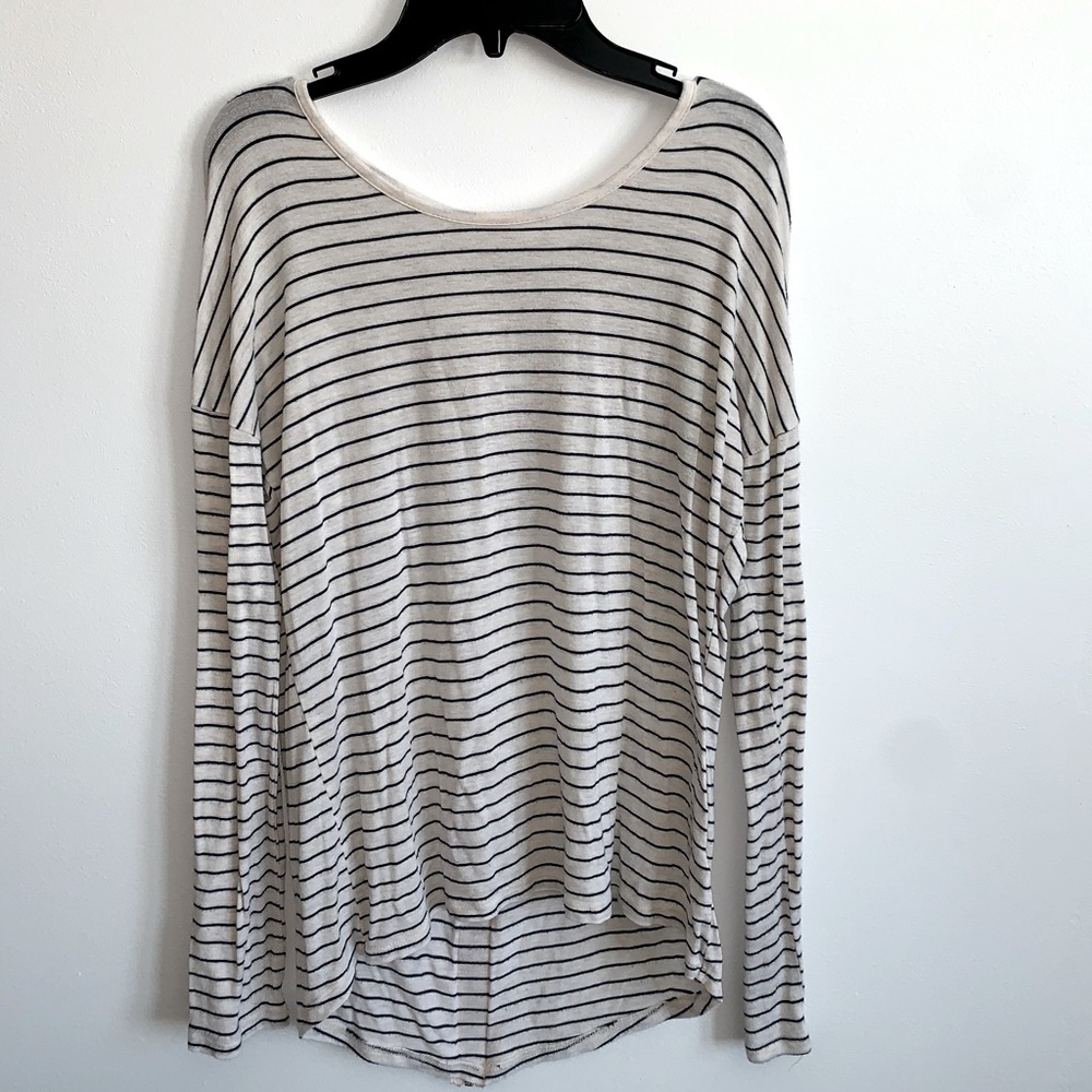 Pink Rose white and blue striped sweater!
